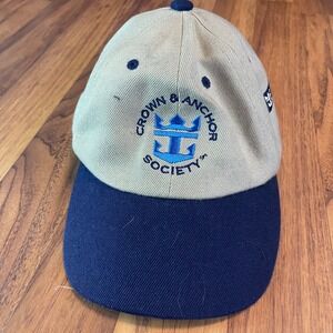 Royal Caribbean Crown & Anchor Society Hat Mens OSFA Khaki Navy Blue Cruise Cap